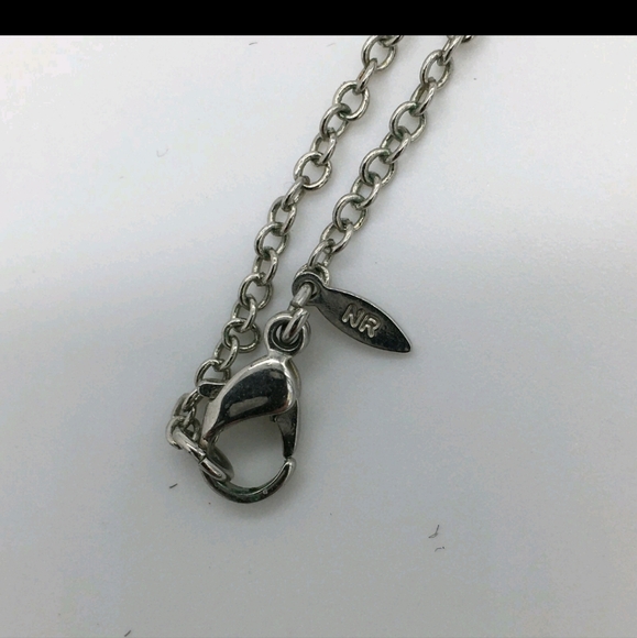 Nancy & Rise NR Crystal Rhinestone Drop Aqua Necklace 1980s Lavaliere Victorian - Picture 6 of 6